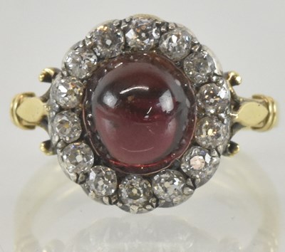 Lot 723 - A Victorian 18ct yellow gold cluster ring, the...