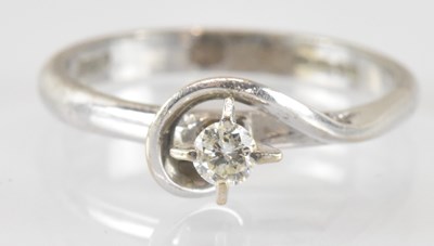Lot 805 - An 18ct white gold diamond solitaire ring...