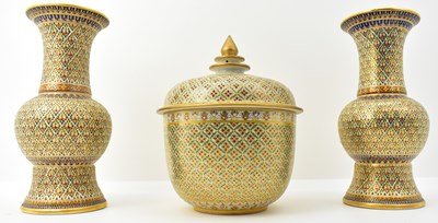 Lot 561 - A pair of 20th century Thai Bencharong style...