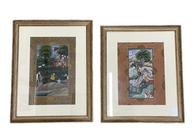 Lot 578 - Two 19th century Persian style hand painted...