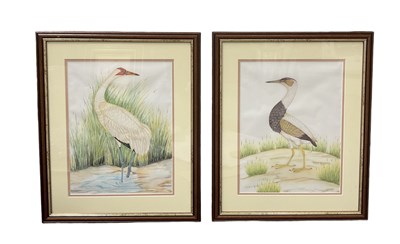 Lot 585 - Two late 19th/early 20th century hand painted...