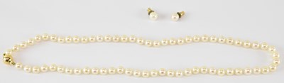 Lot 863 - A single string of cultured pearls united with...