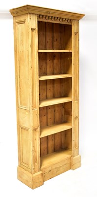 Lot 116 - A modern rustic pine bookcase, 195 x 88 x 34cm.