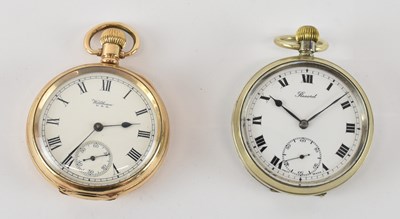 Lot 925 - WALTHAM; an early 20th century gold plated...