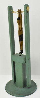Lot 458 - A primitive homemade wooden acrobat toy,...