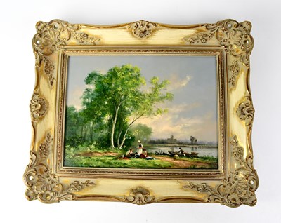 Lot 432 - GUDRUN SIBBONS (born 1925); oil on board in...