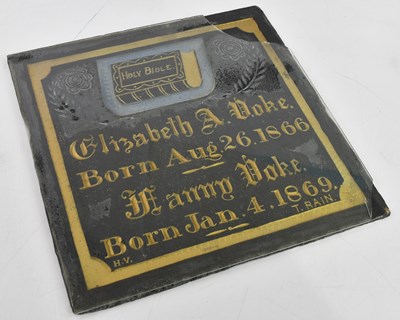 Lot 359 - A 19th century carved and gilt slate folk art...