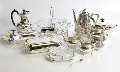 Lot 1412 - A collection of silver plated items including...