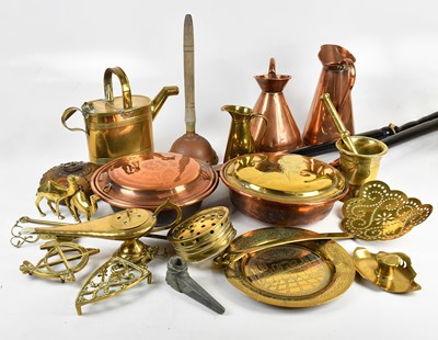 Lot 1345 - A collection of vintage and modern copper and...