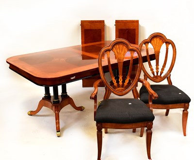 Lot 84 - A reproduction mahogany and walnut inlaid...