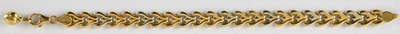 Lot 741 - An 18ct gold bi-colour heart link bracelet...