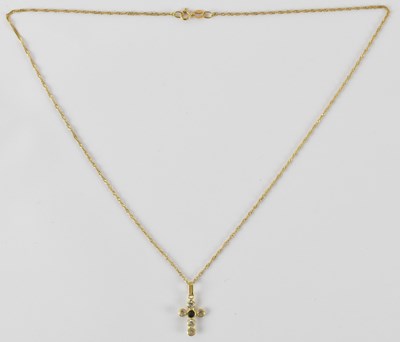 Lot 858 - An 18ct gold dainty necklace, with ring clasp...