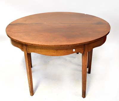 Lot 21 - A pair of Georgian mahogany D-end tables, each...