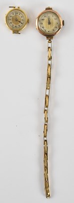 Lot 923 - Two lady's gold wristwatch heads, the smallest...