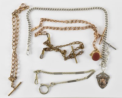 Lot 928 - Five various pocket watch chains, comprising a...