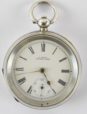 Lot 973 - AM WATCH CO; a Waltham Mass open face pocket...
