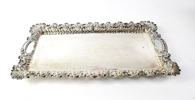 Lot 615 - A Victorian silver rectangular tray