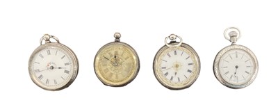 Lot 955 - Four small Continental silver cased pocket fob...