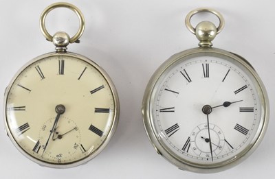 Lot 960 - Two silver cased open face pocket watches,...