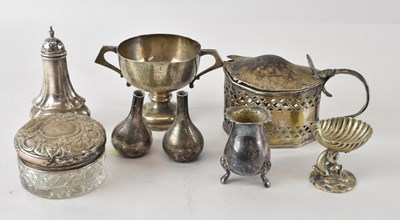 Lot 702 - Eight items of hallmarked silver and...