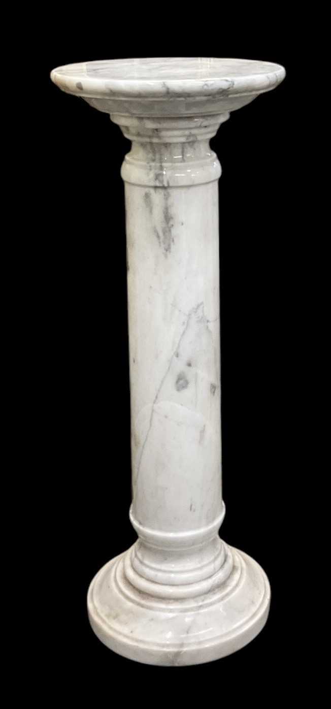 Lot 14 - A white marble jardinière stand, height 90cm,...