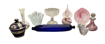 Lot 527 - Nine pieces of art glass including a mid...