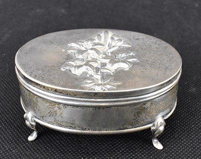 Lot 660 - An Edwardian hallmarked silver oval lidded...