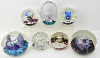 Lot 512 - SELKIRK GLASS; seven handmade art glass...