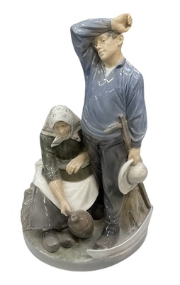 Lot 462 - ROYAL COPENHAGEN; a large porcelain figural...