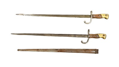 Lot 337 - A French Gras bayonet, with scabbard, length...