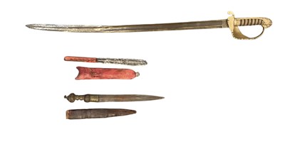 Lot 344 - An officer's naval dress sword, length of...