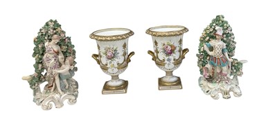 Lot 470 - ROYAL CROWN DERBY; a pair of white porcelain...