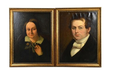 Lot 1715 - A pair of 19th century oils on board, lady and...