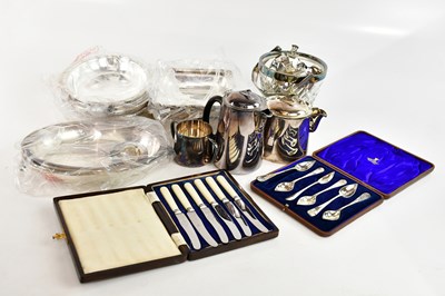 Lot 1423 - A collection of assorted silver plate...