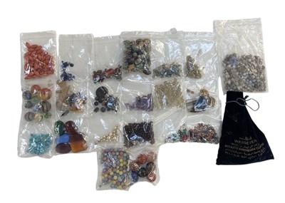 Lot 883 - A quantity of jewellery beads including coral,...