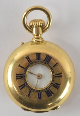 Lot 916 - A late 19th century yellow metal lady's fob...