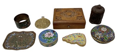 Lot 598 - A Chinese gilt metal cloisonné enamel lidded...