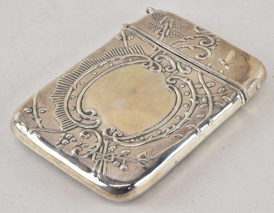 Lot 681 - A modern hallmarked silver card case, with...