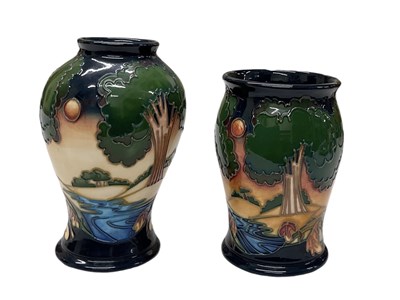 Lot 461 - MOORCROFT; a vase decorated in the 'Evening...