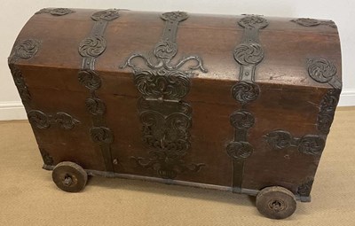 Lot 756 - A 19th century Indian teak and metal mounted...
