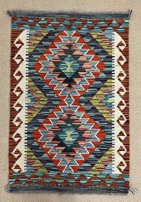 Lot 699 - A Chobi Kilim rug, 91 x 61cm.