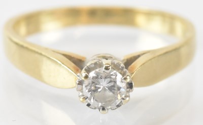 Lot 847 - A 9ct yellow gold white stone set ring, size...