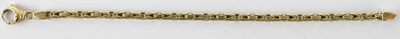 Lot 734 - A 14ct yellow gold bracelet, length 22cm,...
