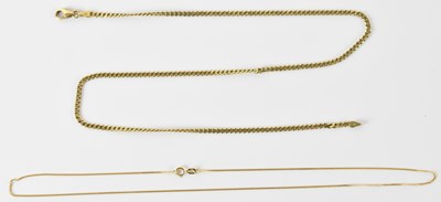 Lot 767 - An 18ct yellow gold fine link necklace, length...