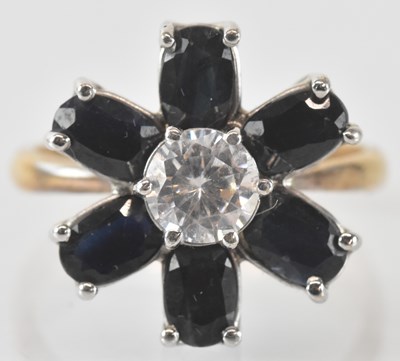Lot 839 - A 9ct yellow gold white stone and onyx set...