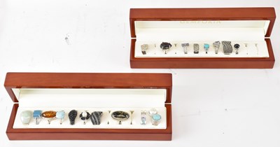 Lot 755 - Eighteen 925 hallmarked silver dress rings,...