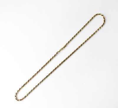 Lot 825 - A 9ct yellow gold rope twist necklace