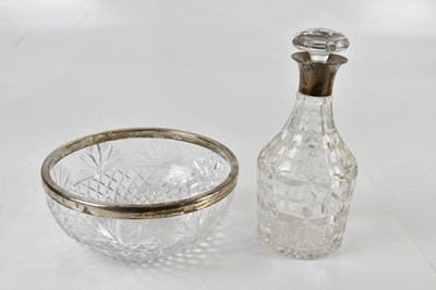 Lot 1464 - A George V hallmarked silver mounted cut glass...