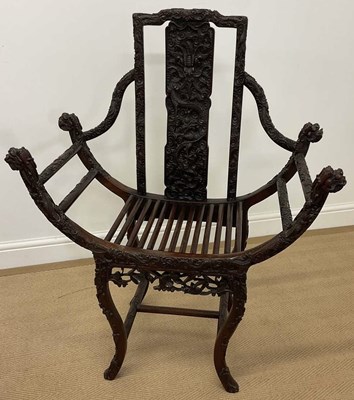 Lot 251 - A good 19th century Chinese rosewood chair,...