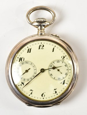 Lot 1484 - A 900 grade silver crown wind open faced...